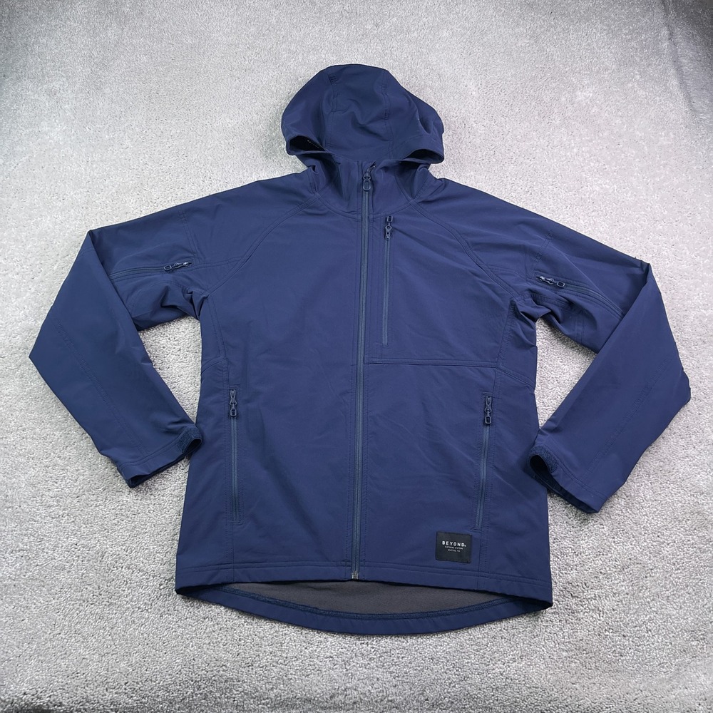 Beyond Clothing Jacket Mens Medium Blue Softshell Hooded Tactical Gorpcore Tech